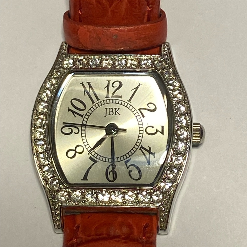 Camrose & Kross JBK Collection Ladies Wrist Watch Rhinestones Red Leather BandNH